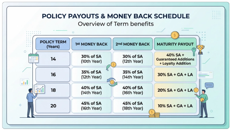 Benefits of LIC Bima Shree Plan 848