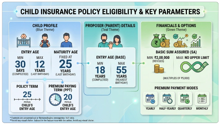 Eligibility criteria for LIC Jeevan Tarun Plan 734