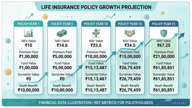 Example Calculation Using LIC Index Plus Plan 873 Calculator