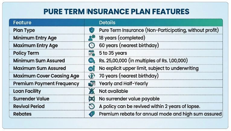 Key Features of LIC Amulya Jeevan II Plan 823