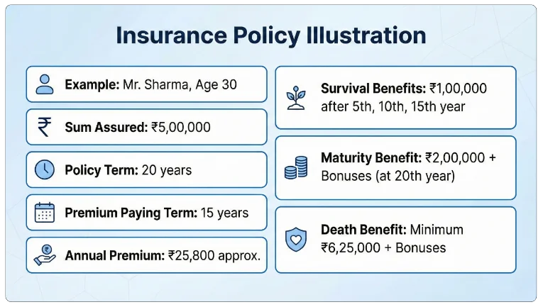 Sample Illustration of LIC New Money Back 20 Years Plan 920