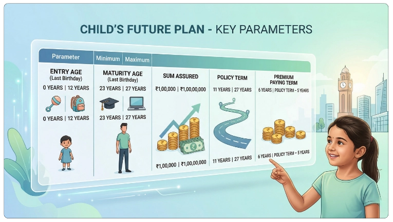 Eligibility Criteria of LIC Child Future Plan 185 Calculator