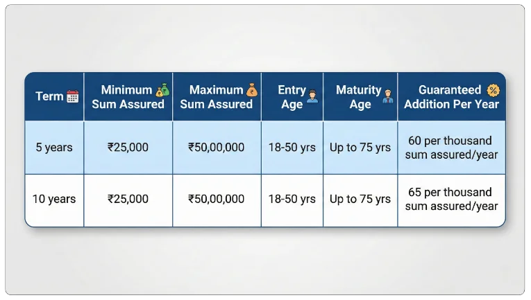 LIC New Bima Nivesh Plan Structure