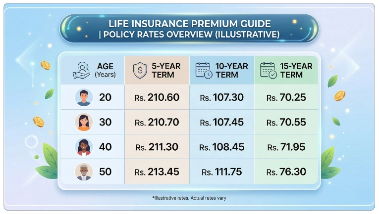 Premium Rates and Calculation Example
