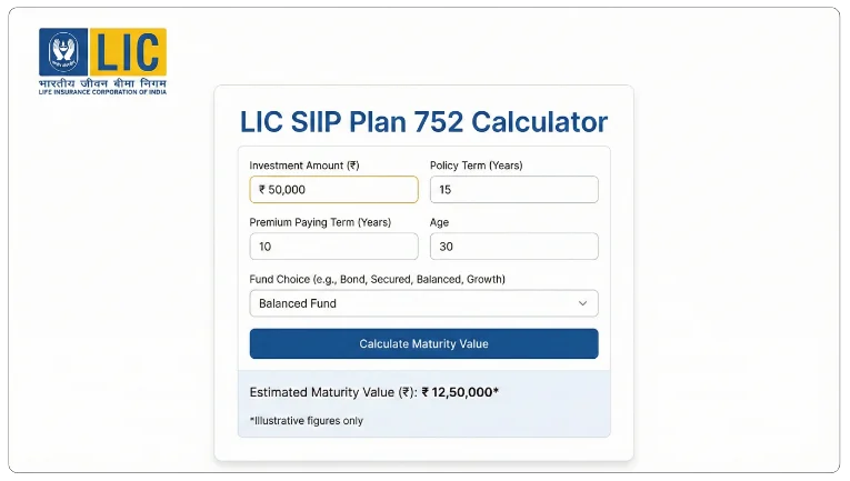 LIC SIIP Plan 752 Calculator